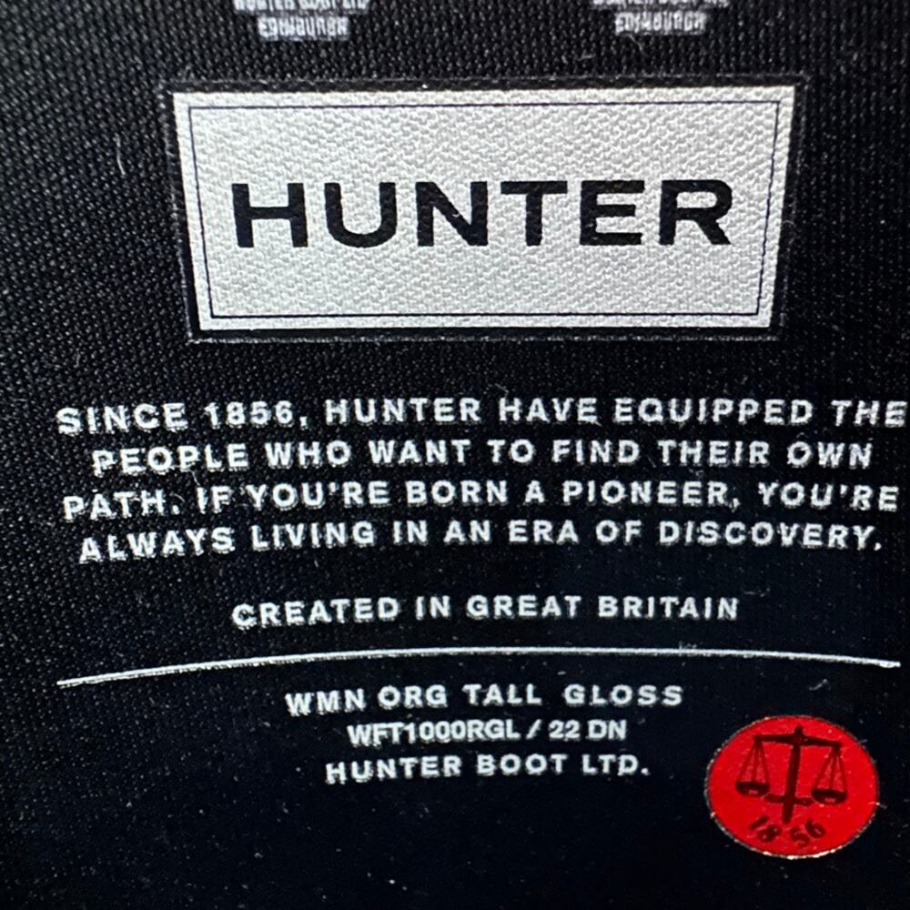 Hunter Rain Boots Women 6 Original Tall Black Gloss Unisex Knee High Gorpcore - Picture 7 of 8